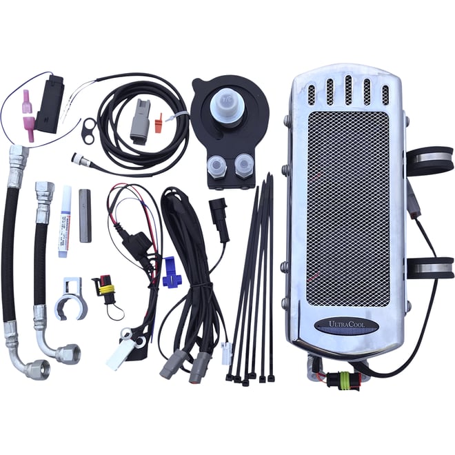 Ultracool Side Mount Oil Cooler Kit - Chrome - M8