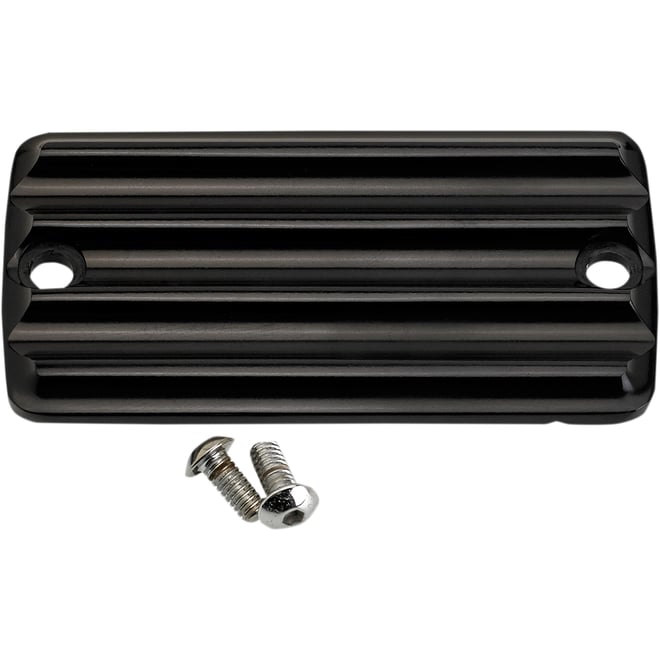 Joker machine Master Cylinder Cover - Brake - Front - Finned - Black