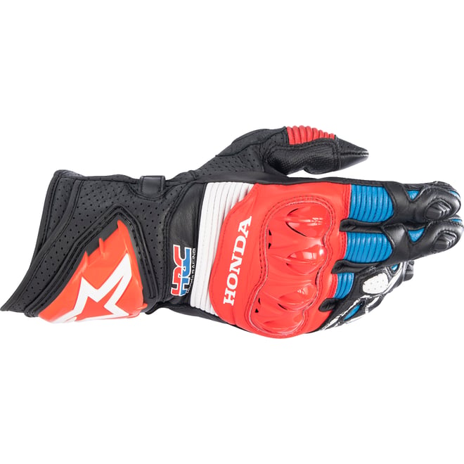 Alpinestars Honda GP Pro R3 Gloves Black/Bright Red/Blue 