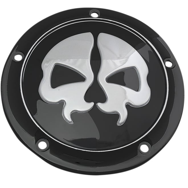 Drag specialties Split Skull Derby Cover - Black - 5-Hole