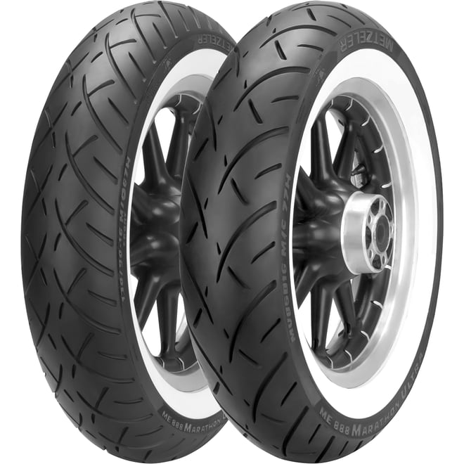 Metzeler Tire - ME 888 Marathon™ Ultra - Front - 130/90-16 - Wide Whitewall - 67H Metzeler Tire - ME 888 Marathon™ Ultra - Front - 130/90-16 - Wide Whitewall - 67H