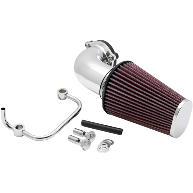 K & n Aircharger® Intake System with Mandrel-Bent Aluminum Intake Tube Kit - Bright Chrome