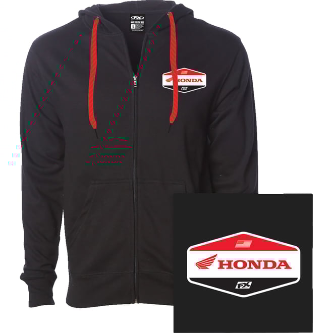Factory Effex Honda Stadium Zip Up Hoodie Black Factory Effex Honda Stadium Zip Up Hoodie Black