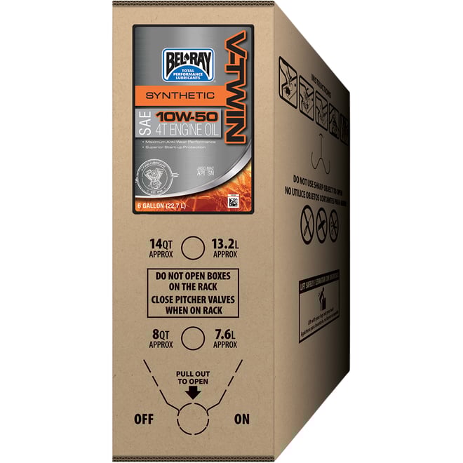 Bel-ray V-Twin Synthetic Oil - 10W-50 - 6 U.S. gal. - Bag-In-Box