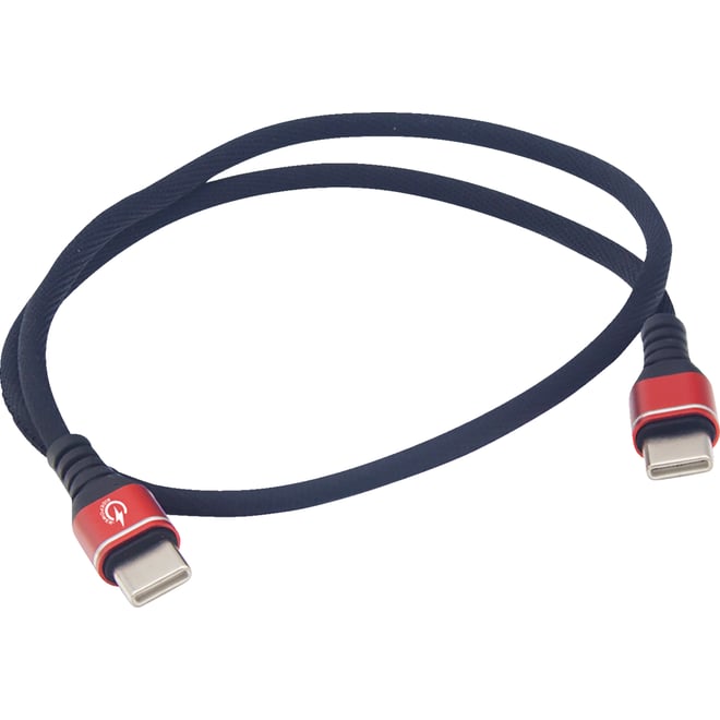 Ridepower Male USB-C to Male USB-C Cable - Phone - Fast/Charger - 24" - Black/Red Ridepower Male USB-C to Male USB-C Cable - Phone - Fast/Charger - 24" - Black/Red