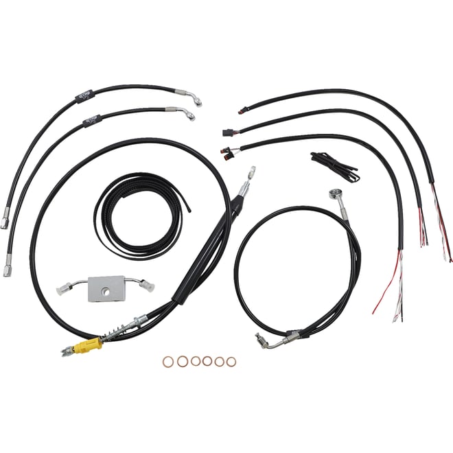 La choppers Handlebar Cable/Brake Line Kit - Quick Connect - Complete - 18" - 20" Handlebars - Black Vinyl La choppers Handlebar Cable/Brake Line Kit - Quick Connect - Complete - 18" - 20" Handlebars - Black Vinyl