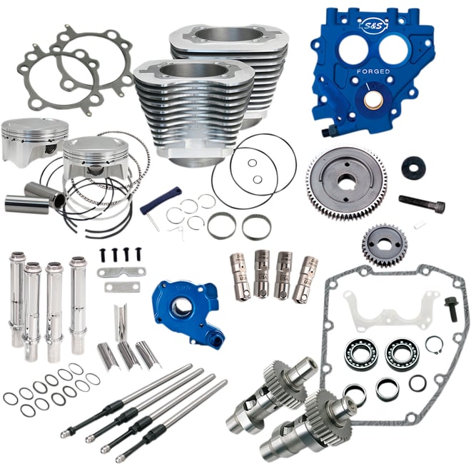 S&s cycle 100" Power Package Performance Kit - Gear Drive - Silver