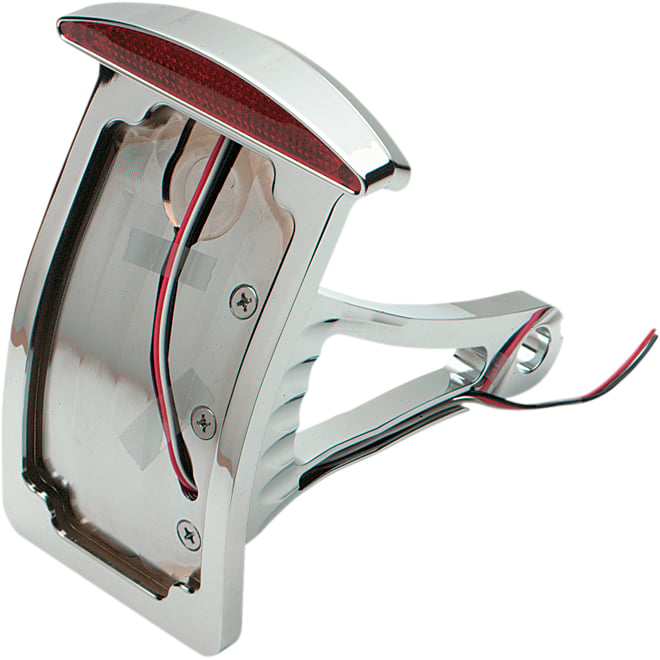 Drag specialties Side Mount Taillight/License Plate Mount - Curved Vertical - Half-Moon