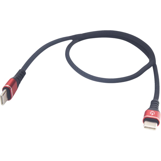 Ridepower Male USB-C to Male USB-C Cable - Phone - Charger - 12" - Black/Red Ridepower Male USB-C to Male USB-C Cable - Phone - Charger - 12" - Black/Red