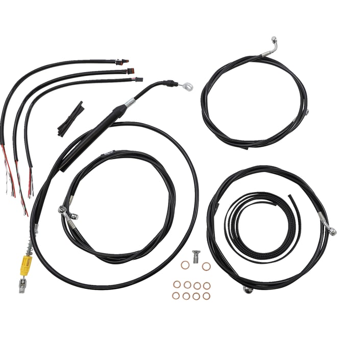 La choppers Handlebar Cable/Brake Line Kit - Complete - 18" - 20" Handlebars - Black Vinyl La choppers Handlebar Cable/Brake Line Kit - Complete - 18" - 20" Handlebars - Black Vinyl
