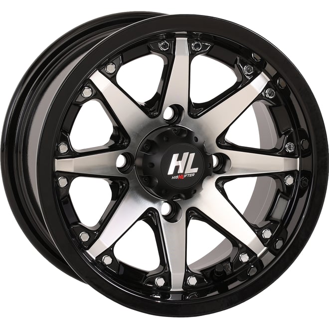 High lifter Wheel - HL10 - Rear - Gloss Black w/Machined - 12x7 - 4/110 - 2+5 (-47 mm)