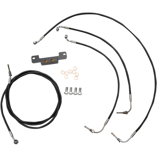 La choppers Handlebar Cable/Brake Line Kit - 15" - 17" Ape Hanger Handlebars - Black Vinyl La choppers Handlebar Cable/Brake Line Kit - 15" - 17" Ape Hanger Handlebars - Black Vinyl