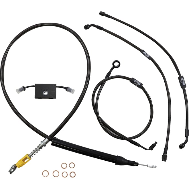 La choppers Handlebar Cable/Brake Line Kit - Quick Connect - 12" - 14" Ape Hanger Handlebars - Midnight La choppers Handlebar Cable/Brake Line Kit - Quick Connect - 12" - 14" Ape Hanger Handlebars - Midnight
