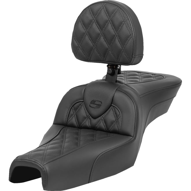 Saddlemen Roadsofa™ Seat - with Backrest - Lattice Stitch - XL '04-'22 Saddlemen Roadsofa™ Seat - with Backrest - Lattice Stitch - XL '04-'22