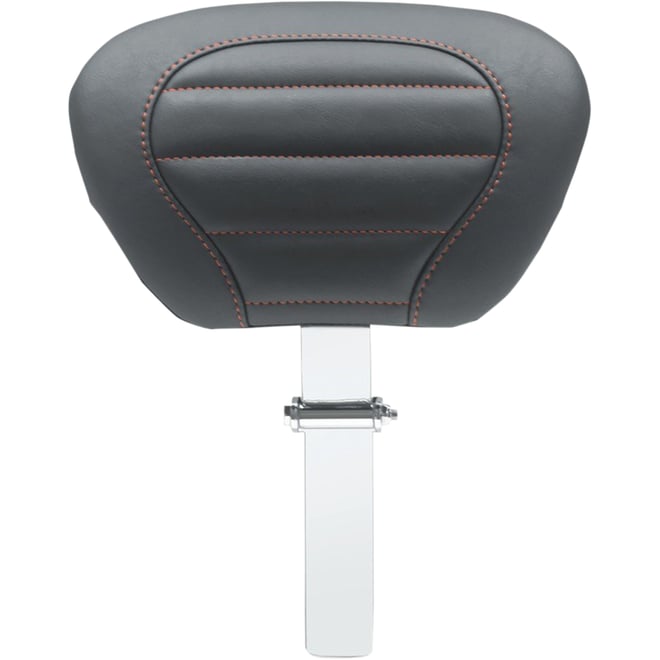 Mustang Deluxe Touring Removable Driver Backrest - Black W/American Beauty Red Stitching
