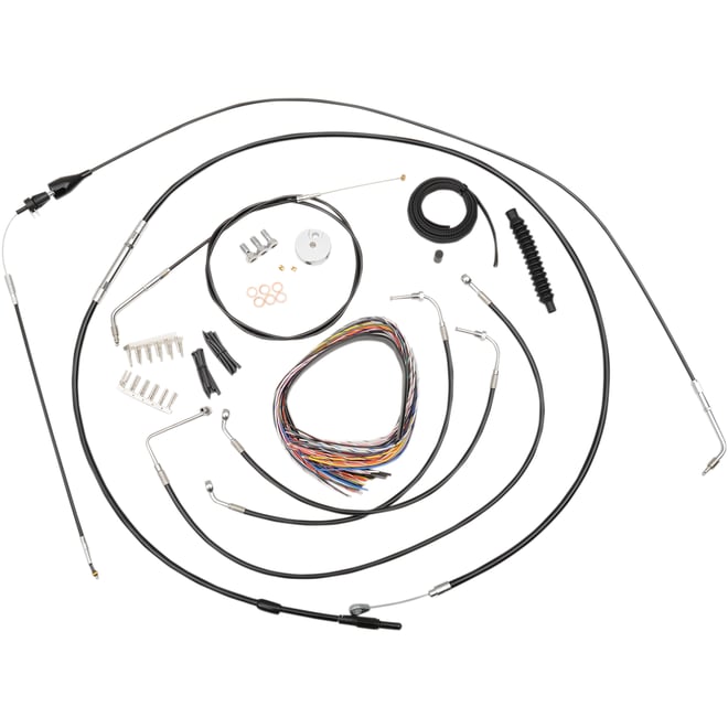 La choppers Handlebar Cable/Brake Line Kit - Complete - 15" - 17" Handlebars - Black Vinyl La choppers Handlebar Cable/Brake Line Kit - Complete - 15" - 17" Handlebars - Black Vinyl