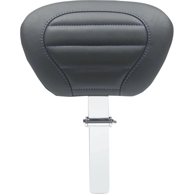 Mustang Deluxe Touring Removable Driver Backrest - Black W/Sky Blue Stitching