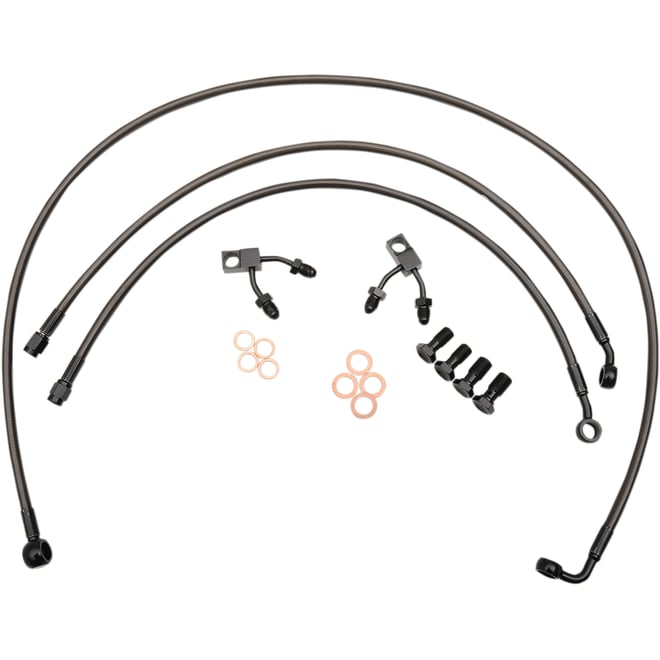 La choppers Brake Lines - 12" - 14" Ape Hanger Handlebars - Midnight