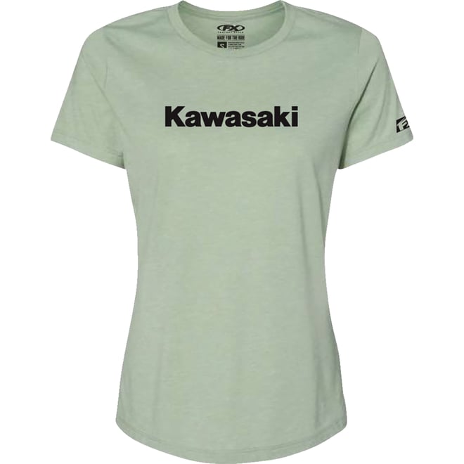 Factory Effex Women's Kawasaki T Shirt Light Heather Green 