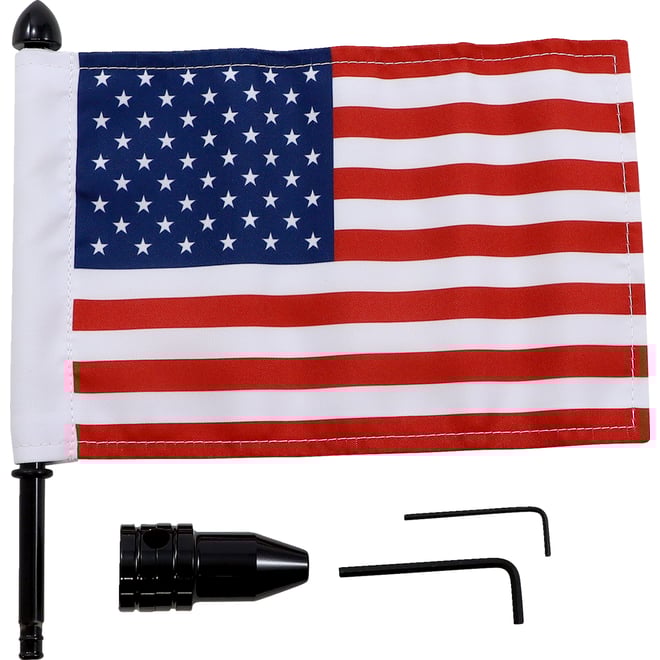 Pro pad Luggage Rack Flag Mount - 3/8" Round - With 6" X 9" USA Flag