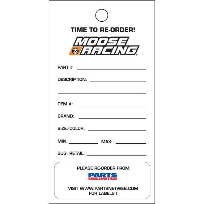 Moose racing Re-Order Cards
