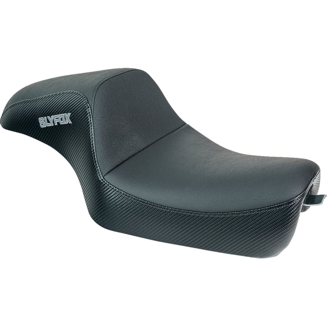 Slyfox Drifter Seat - Gray Logo - Black Vinyl w/ Slipstop - Carbon Fiber - XL '04-'22 Slyfox Drifter Seat - Gray Logo - Black Vinyl w/ Slipstop - Carbon Fiber - XL '04-'22