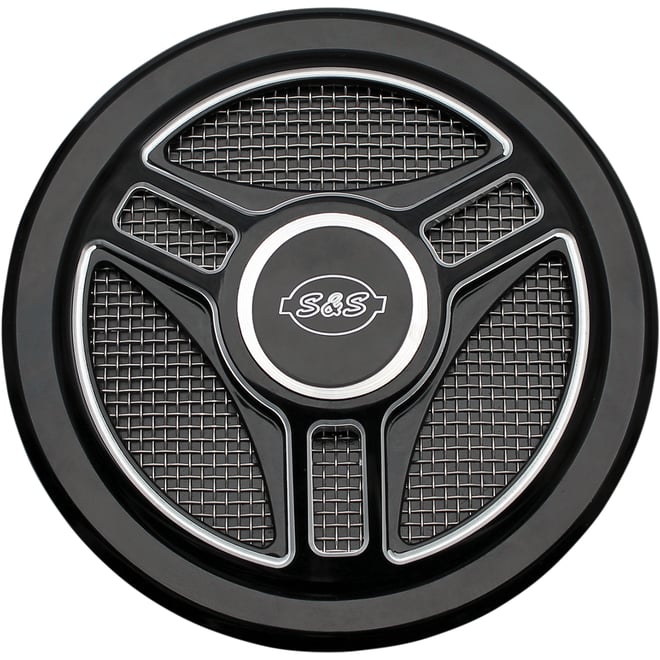 S&s cycle Air Cleaner Cover - Triple-Spoke - Black
