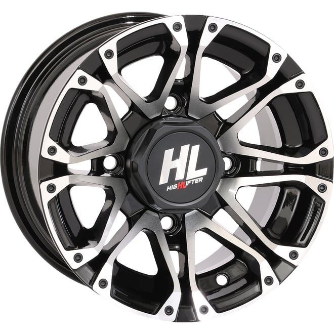 High lifter Wheel - HL3 - Front/Rear - Gloss Black w/Machined - 12x7 - 4/110 - 4+3 (+10 mm)
