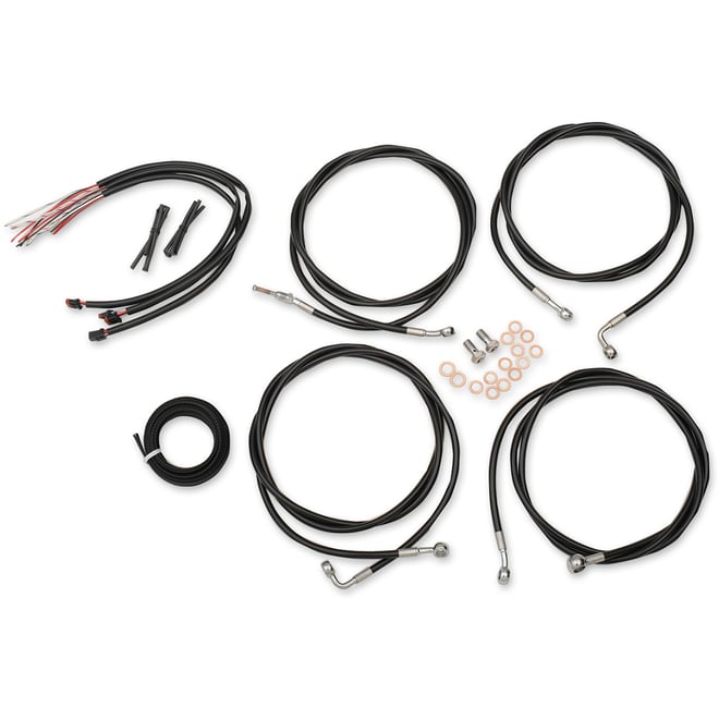La choppers Handlebar Cable/Brake Line Kit - Complete - Mini Handlebars - Black Vinyl La choppers Handlebar Cable/Brake Line Kit - Complete - Mini Handlebars - Black Vinyl