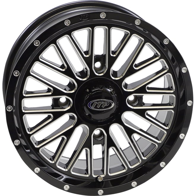 Itp Wheel - Momentum - Front/Rear - Black/Milled - 15x7 - 4/156 - 5+2 (+30 mm)