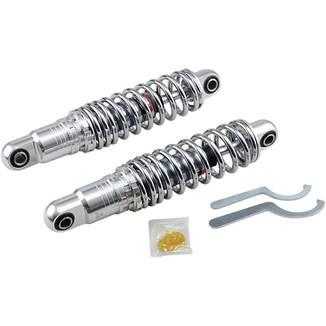 Drag specialties shocks Premium Ride-Height Adjustable Shocks - Chrome - Heavy Duty - 12"