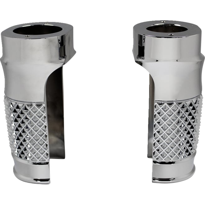 Eddie trotta designs Fork Slider Covers - Cross-Cut - Chrome