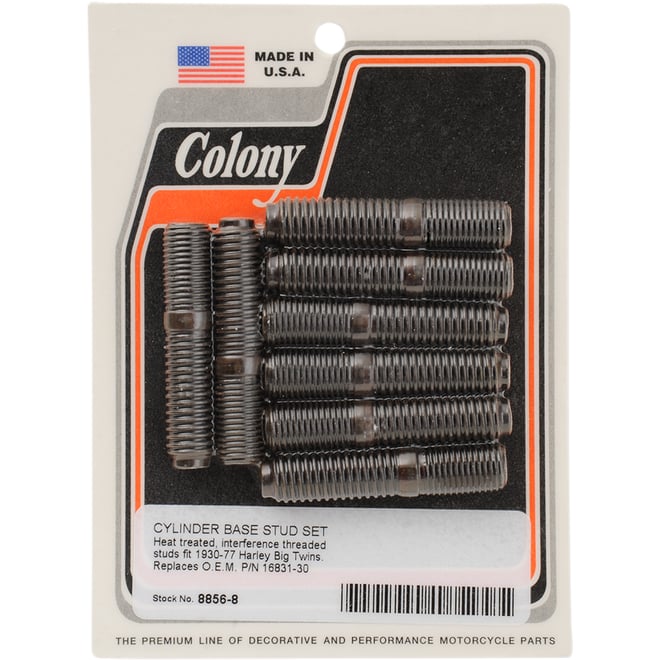 Colony Cylinder Stud Set - '30-'77 Big Twin
