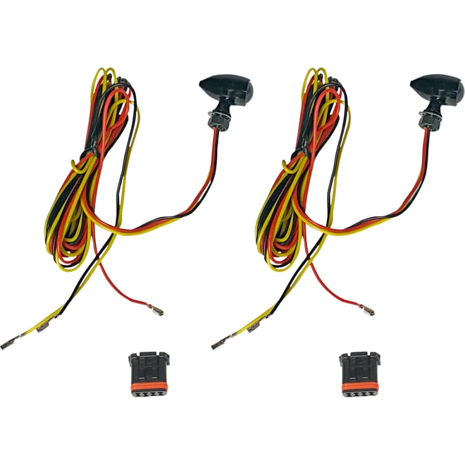 Custom dynamics Micro Turn Signals - Dual - Amber/Red- Black