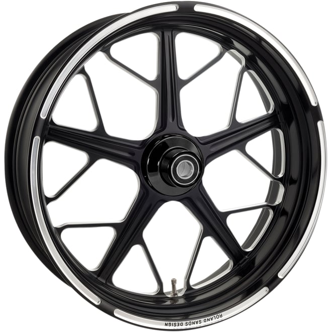Rsd Wheel - Hutch - Front - Dual Disc/with ABS - Black/Contrast Cut™ - 21x3.5 - '08+ FL