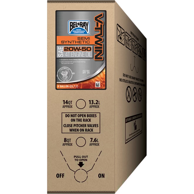 Bel-ray V-Twin Semi-Synthetic Oil - 20W-50 - 6 U.S. gal. - Bag-In-Box