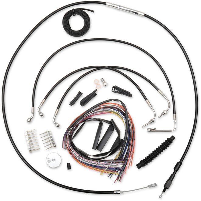 La choppers Handlebar Cable/Brake Line Kit - Complete - 15" - 17" Handlebars - Black Vinyl La choppers Handlebar Cable/Brake Line Kit - Complete - 15" - 17" Handlebars - Black Vinyl