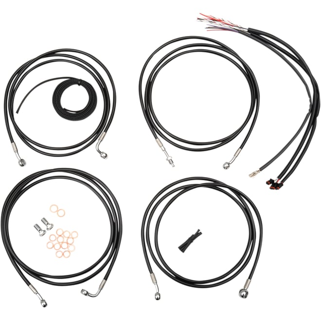 La choppers Handlebar Cable/Brake Line Kit - Complete - 15" - 17" Handlebars - Black Vinyl La choppers Handlebar Cable/Brake Line Kit - Complete - 15" - 17" Handlebars - Black Vinyl