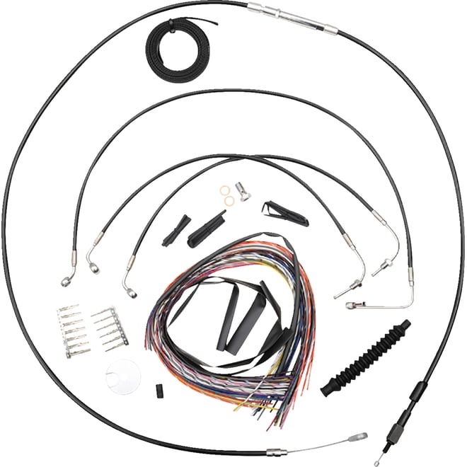La choppers Handlebar Cable/Brake Line Kit - Quick Connect - Complete - 12" - 14" Handlebars - Black La choppers Handlebar Cable/Brake Line Kit - Quick Connect - Complete - 12" - 14" Handlebars - Black