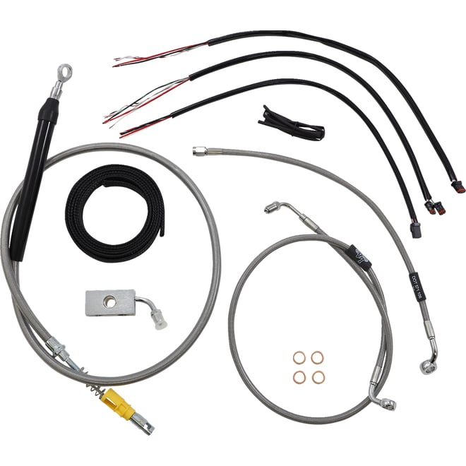 La choppers Handlebar Cable/Brake Line Kit - Quick Connect - Complete - 15" - 17" Handlebars - Stainless La choppers Handlebar Cable/Brake Line Kit - Quick Connect - Complete - 15" - 17" Handlebars - Stainless