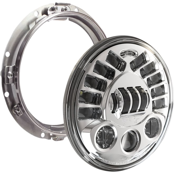 Custom dynamics Adaptive Headlight with Mount - 7" - Chrome Custom dynamics Adaptive Headlight with Mount - 7" - Chrome