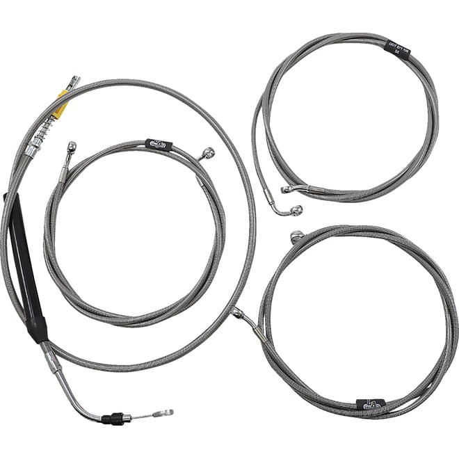 La choppers Handlebar Cable/Brake Line Kit - Stock Ape Hanger Handlebars - Stainless Steel La choppers Handlebar Cable/Brake Line Kit - Stock Ape Hanger Handlebars - Stainless Steel