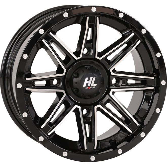 High lifter Wheel - HL22 - Front/Rear - Gloss Black w/Machined - 14x7 - 4/137 - 4+3 (+10 mm)
