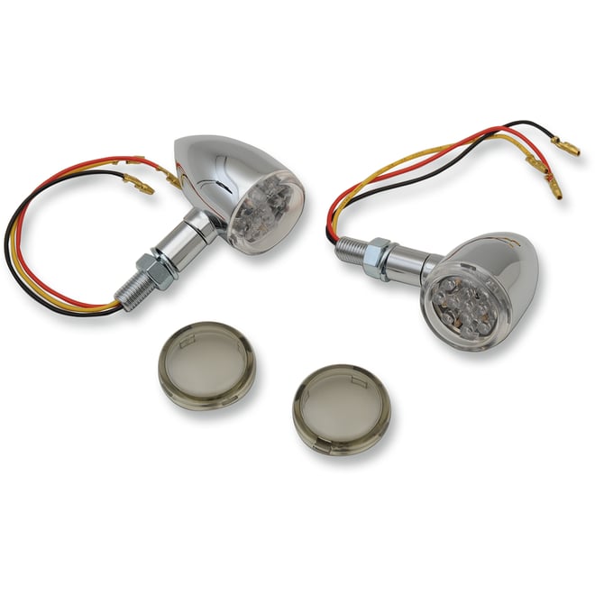 Drag specialties LED Marker Lights - Chrome/Amber - Smoke Lens