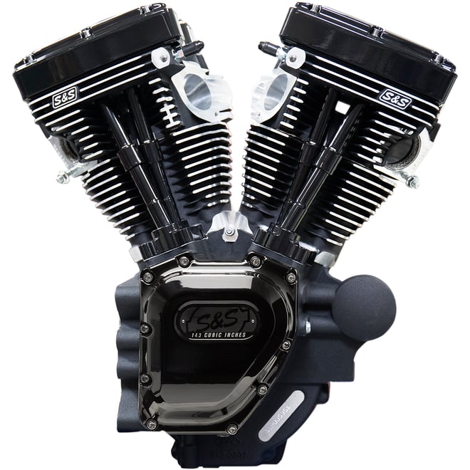 S&s cycle T143 Long Block Engine - Black - Dyna