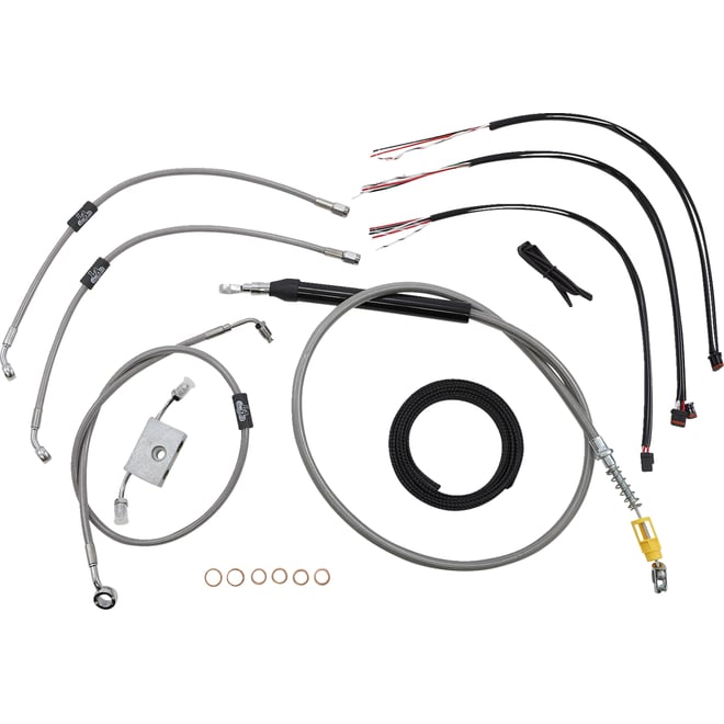La choppers Handlebar Cable/Brake Line Kit - Quick Connect - Complete - 18" - 20" Handlebars - Stainless La choppers Handlebar Cable/Brake Line Kit - Quick Connect - Complete - 18" - 20" Handlebars - Stainless