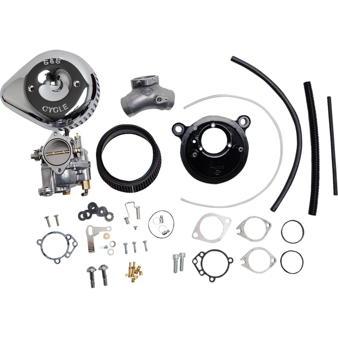 S&s cycle Super G Carburetor with Stealth Air Cleaner Kit - Chrome - Evolution Big Twin