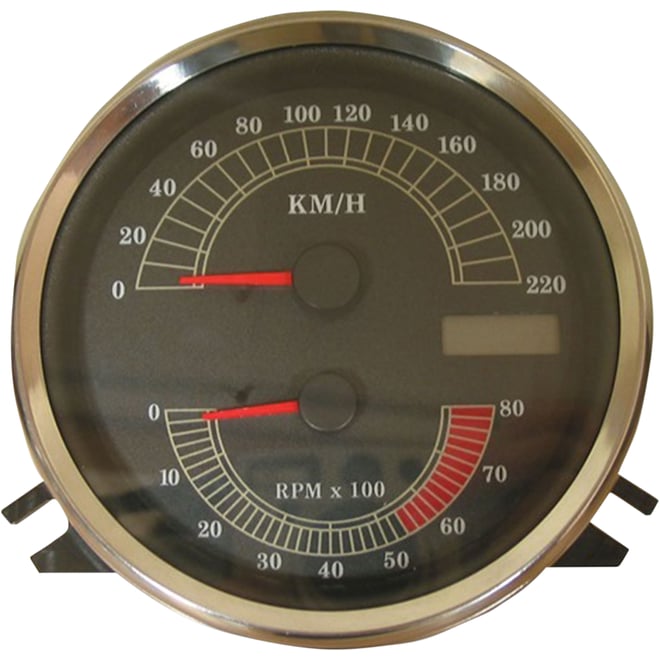 Drag specialties Electronic Speedometer/Tachometer - Stock Look - 220 KPH/8000 rpm