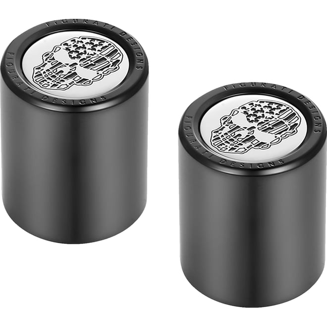 Figurati designs Docking Hardware Covers - American Flag Skull - Contrast Cut - Black