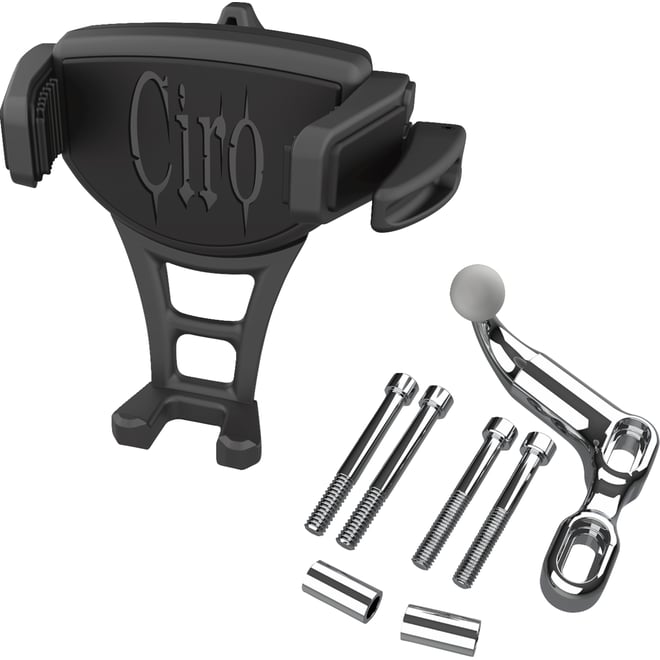 Ciro Phone Holder - Constrictor - Black - Chrome Offset Perch Mount Ciro Phone Holder - Constrictor - Black - Chrome Offset Perch Mount